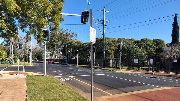 PROJECT COMPLETE: A $600,000 safety upgrade of the intersection of South Street and Burton Street in Harristown is now complete. Picture: Contributed