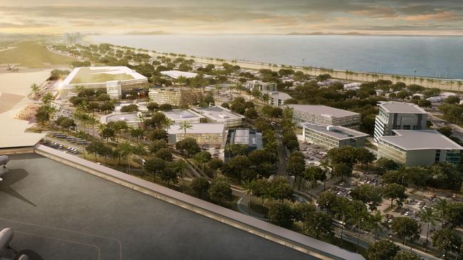 Artists impressions of the Gold Coast Airport redevelopment, including the hotel. Photo: Supplied