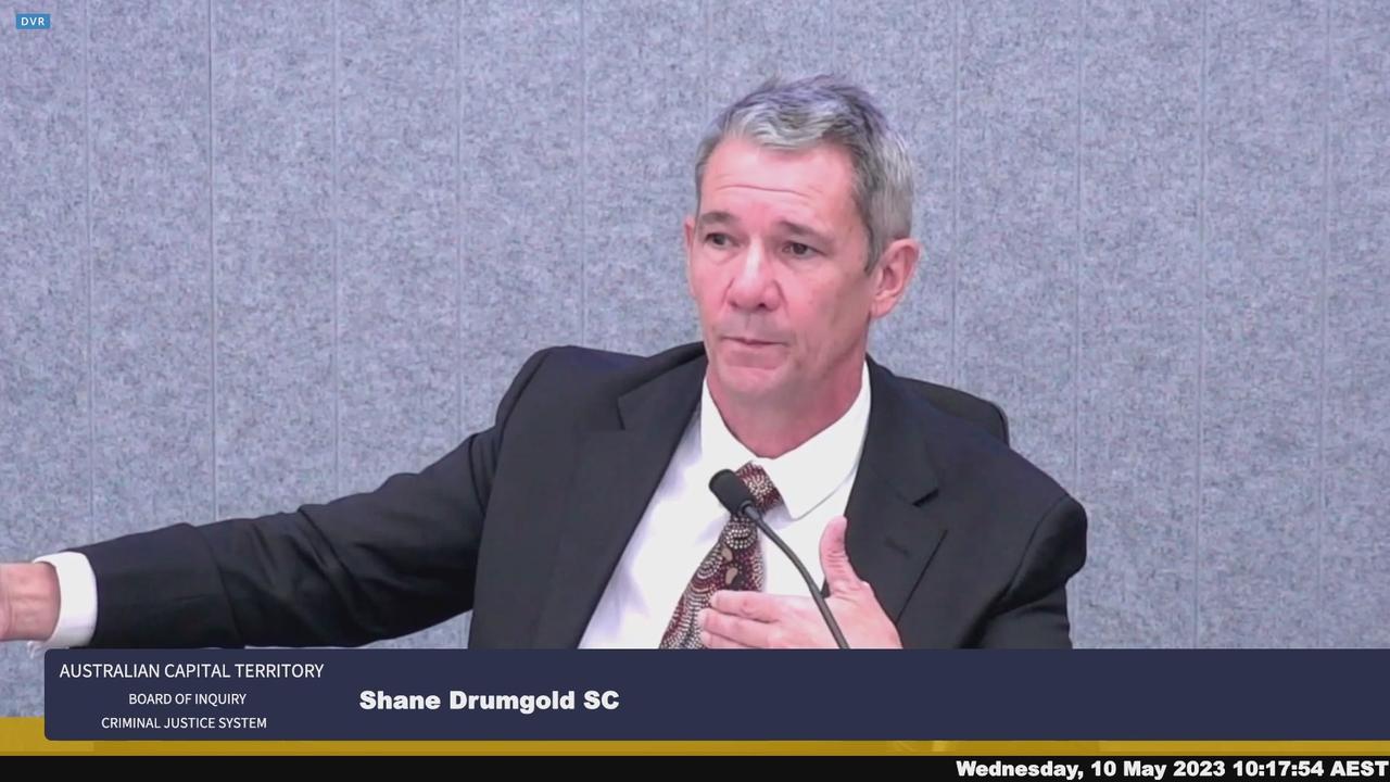 Director of Public Prosecutions Shane Drumgold appeared at the inquiry for a third day of questioning.