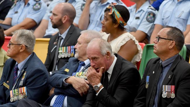 Police memorial serive fro Constable Rachel McCrow and Constable Matthew Arnold at the Townsville Stadium. Picture: Evan Morgan