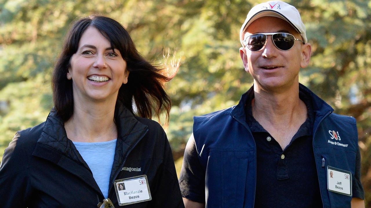 Bezos with his ex-wife. Picture: Kevork Djansezian/Getty Images North America/AFP