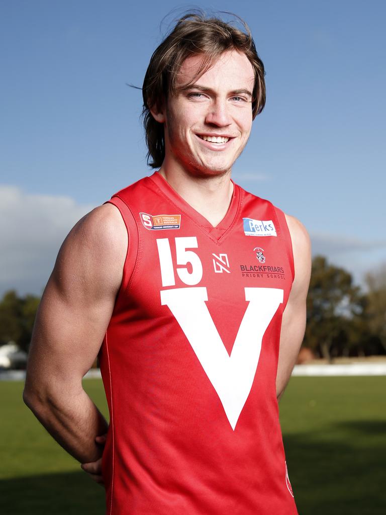 Harvey Harrison recorded the quickest 20m sprint time at the draft combine. Picture: Cory Sutton/SANFL.