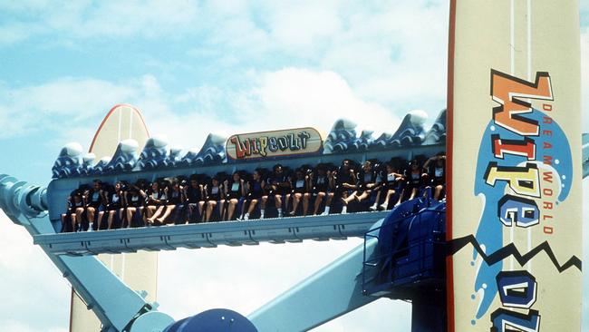 The original Wipeout ride, featuring the original cracked surfboard design, as pictured on July 30, 1998. Picture: Supplied