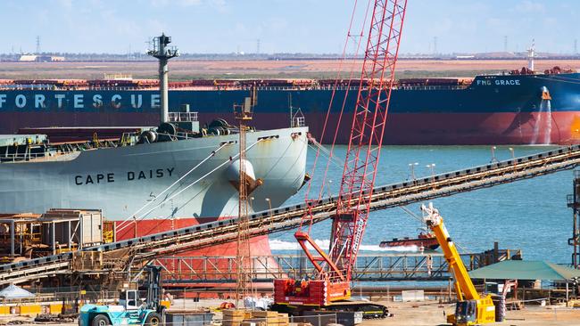 Bulk carriers docked at Port Hedland. Picture: Getty Images