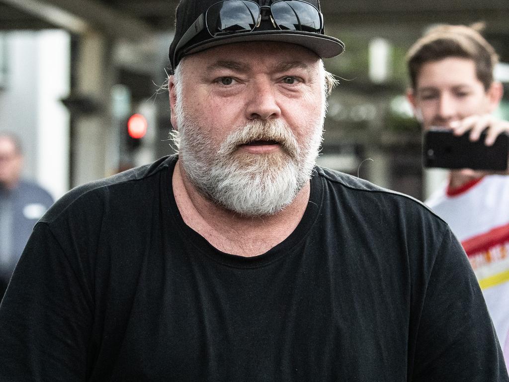 Kyle Sandilands arriving in Sydney from Los Angeles last month. Picture: James Gourley/The Daily Telegraph