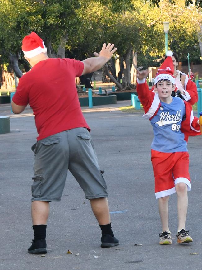 Ryan McCormick at the Darwin Santa Fun Run in July at Mindil Beach. Picture Katrina Bridgeford.