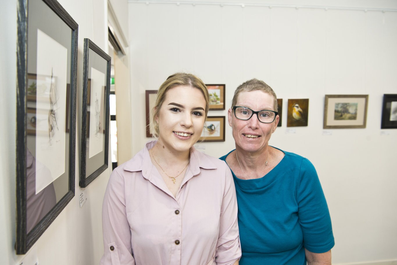 Vicki Andrews (left) and Stephanie Andrews at Synchronicity art exhibition featuring work by Ian Hay, Sandra Willis and Megan Shine at Culliford House, Saturday, November 2, 2019. Picture: Kevin Farmer