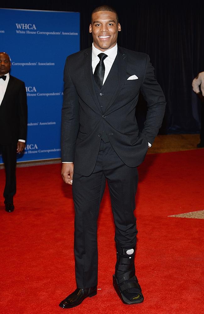 NFL player Cam Newton. Note to self: Start watching NFL. (Photo by Dimitrios Kambouris/Getty Images)