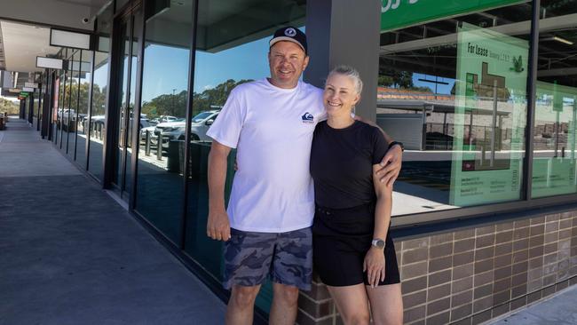 Chris and Giselle Pfitzner of Stirling Variety Meats outside in their new store space in Mount Barker. Picture: Kelly Barnes