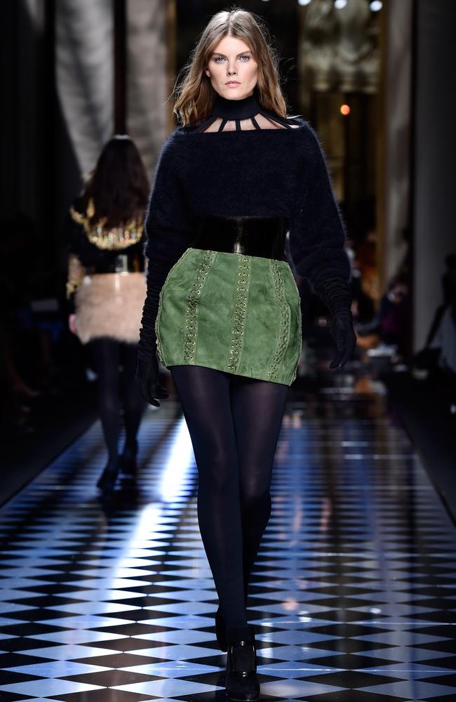 A model walks the runway at the Balmain Autumn Winter 2016 fashion News  Photo - Getty Images