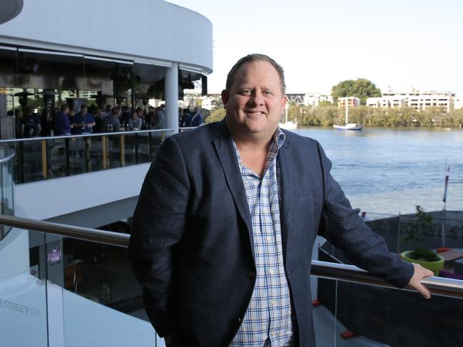 Business - Tech millionaire Bevan Slattery at Eagle Street Brisbane. Pic Mark Cranitch