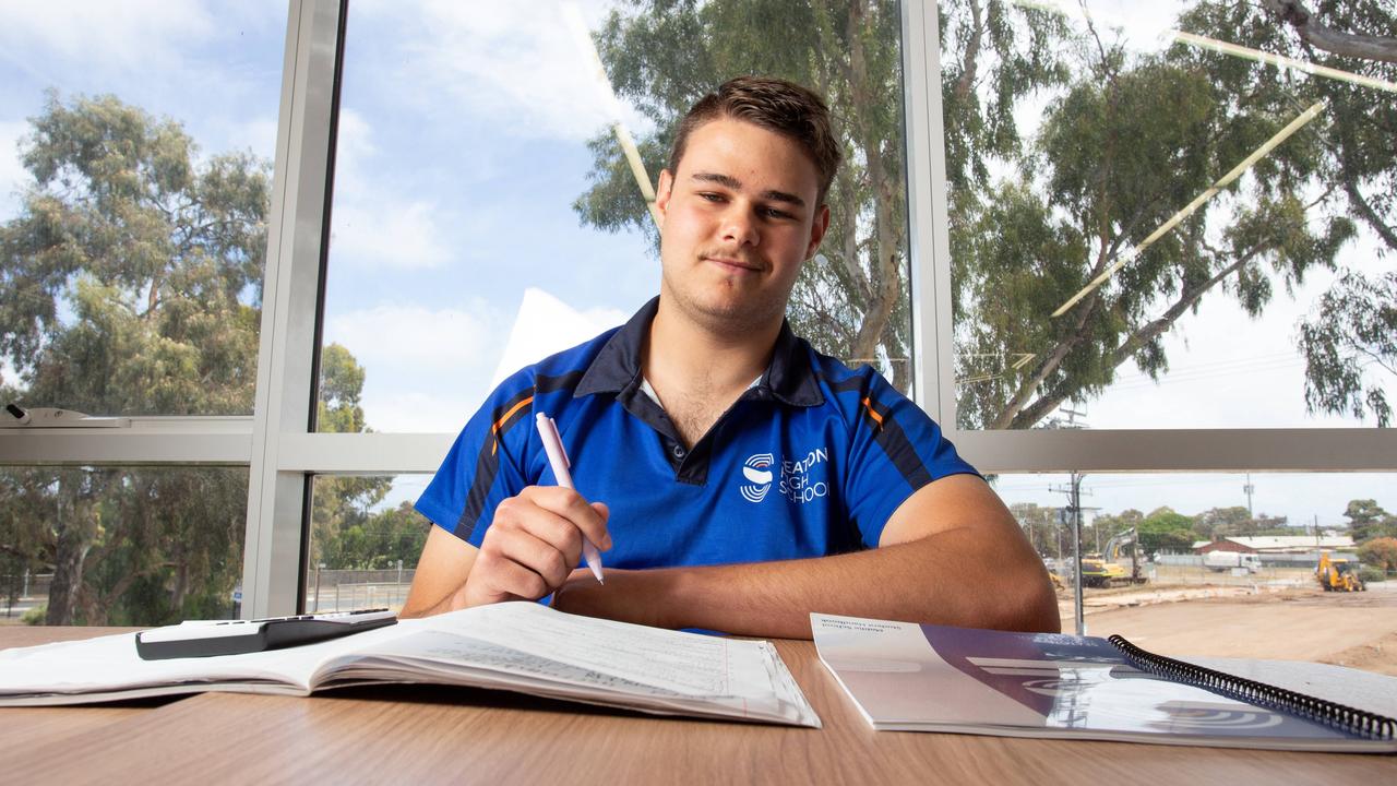 Year 11 Flexible Learning Option student Cameron James. Picture: Brett Hartwig