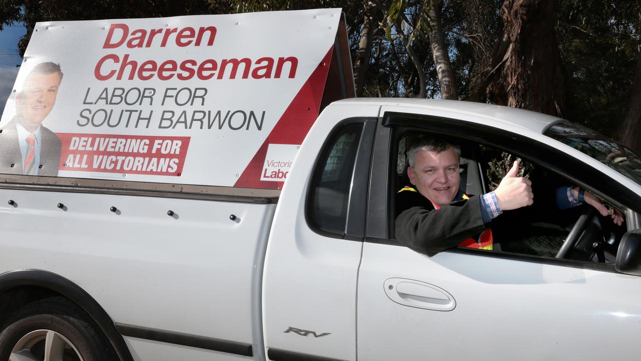 Darren Cheeseman during the 2018 state election campaign. Picture: Alison Wynd.