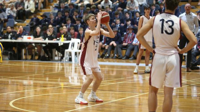 The Southport School vs. Toowoomba Grammar School First GPS basketball game. Located in the school gym hall. 27 July 2024 Southport Picture by Richard Gosling