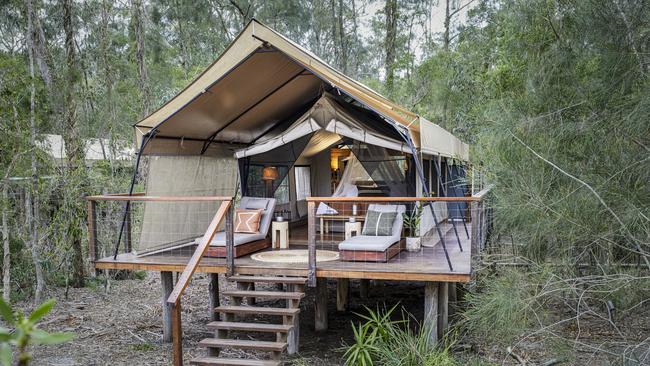 The deluxe safari tent at Paperbark Camp offers a tranquil place to relax.