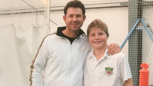 Ricky Ponting with Will Pucovski as an 11-year-old.