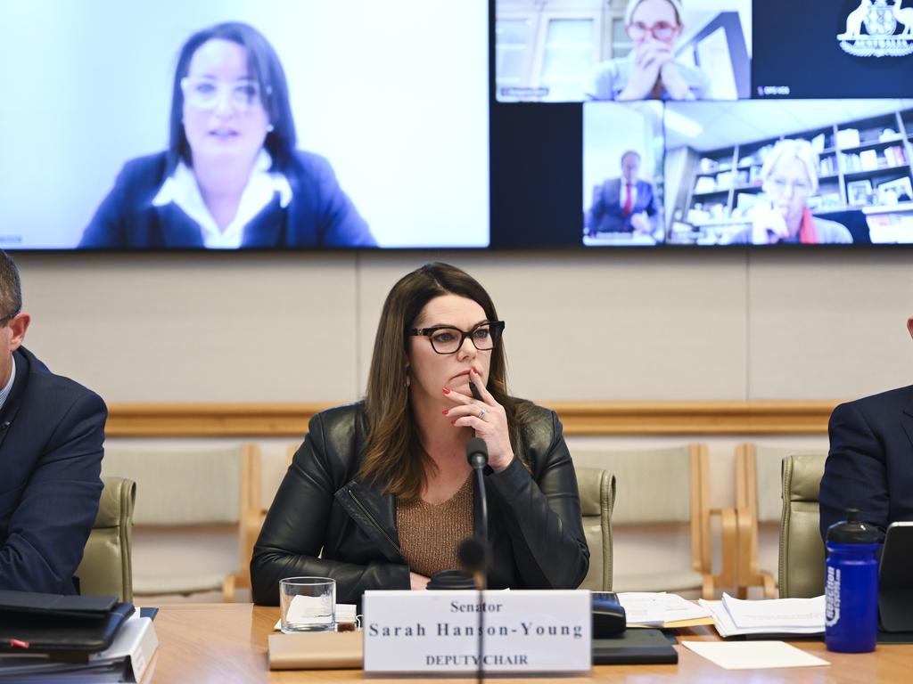 CANBERRA, Australia - NewsWire Photos - June 28, 2024: Meta's director of public policy in Australia, Mia Garlick appears before the Social Media Committee at Parliament House in Canberra. Picture: NewsWire / Martin Ollman