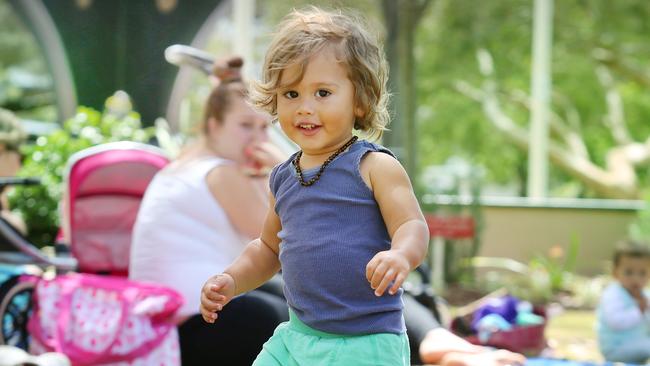 Marley Binke, 19 months from Buderim. Barefoot is good for kids. Pic Megan Slade