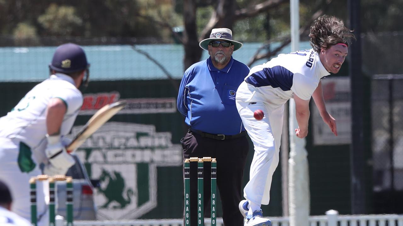 Lara's Mitch Heywood took five wickets against Bell Park. Picture: Alan Barber