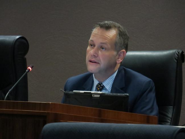 Ben Shields at one of his last council meetings. Picture: Ryan Young