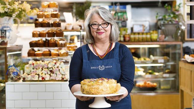 Kathy Tsaples at the Sweet Greek stall in Prahran Market.