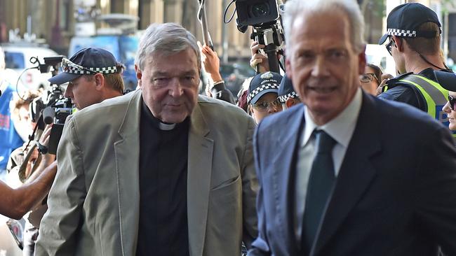 Cardinal George Pell’s case has so far yielded few details. Picture: AFP Photo / Paul Crock