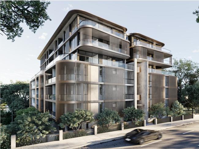 An artist's impression of apartment blocks, part of proposed $67 million redevelopment at Frenchs Forest, opposite Northern Beaches Hospital. The development application was lodged with Northern Beaches Council in May, 2024.