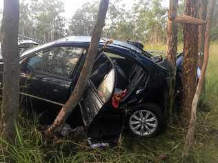 Crash on the Pacific Highway near the Wooli turn off on Monday, April 2. Picture: Contribtued