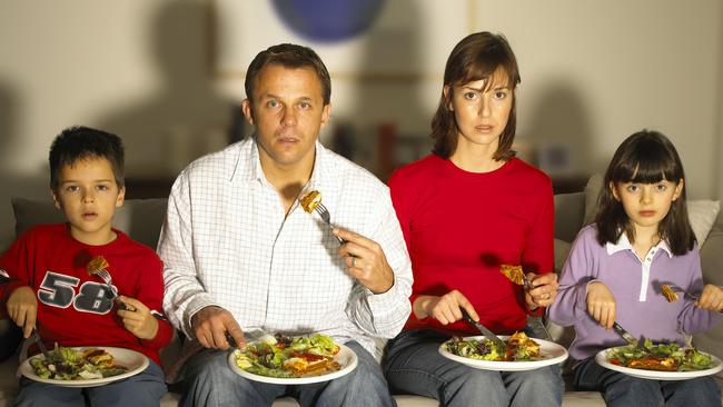 Eat more meals together … but not necessarily in front of the TV.