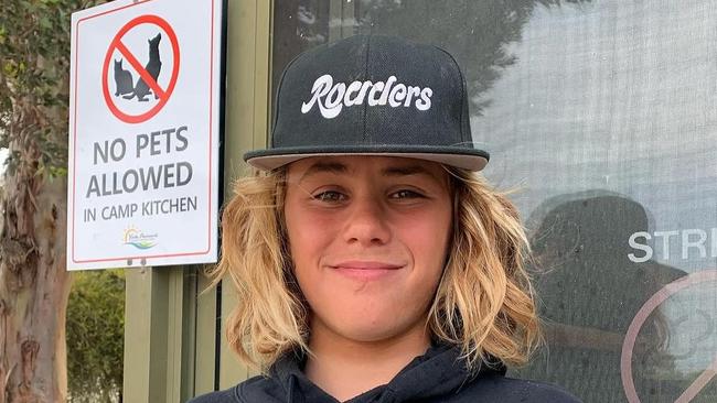 Young surfer Khai Cowley, who was taken by a shark at Ethel Beach. Picture: Seaview Road Board Riders