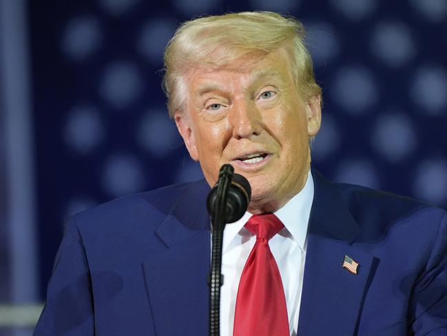 President Donald Trump speaks to members of the Michigan National Guard at Selfridge Air National Guard Base, Tuesday, April 29, 2025, in Harrison Township, Mich. (AP Photo/Alex Brandon)