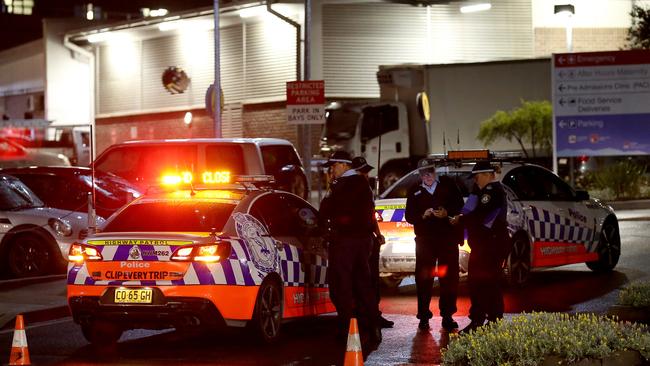 Police swamped the hospital with numbers following the shooting in 2018. Picture: Toby Zerna