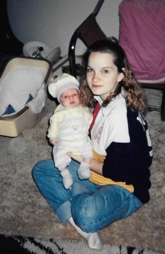 Juanita Wheeler, aged 18, with newborn son, Joseph. Picture: Supplied