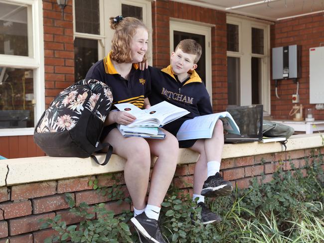 Siblings Rebecca and Dexter will get to share the experience of starting high school at the same time, despite being a year apart. Picture: Dean Martin