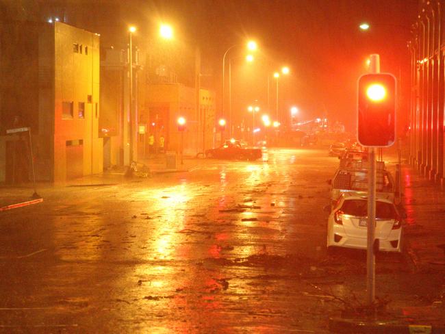 A storm left devastation in its wake as it swept through Hobart, flooding the CBD while the city slept. Picture: Patrick Gee