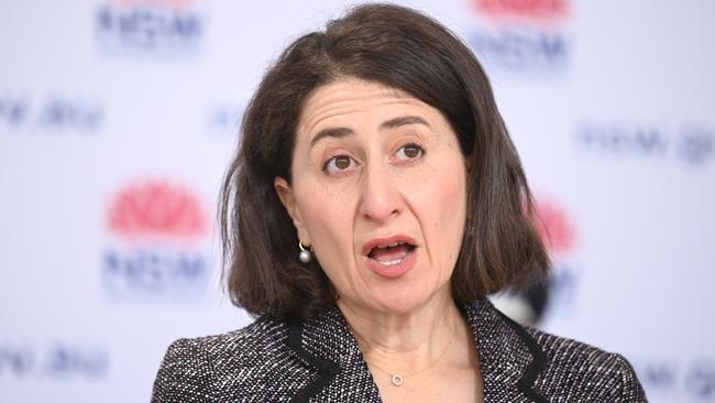 NSW Premier Gladys Berejiklian during her daily Covid-19 update on Thursday. Picture: NCA NewsWire/Jeremy Piper