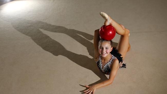 A photo of Lidiia Iakovleva in 2016 when she was selected for Australian junior rythmic gymnastics team. Picture: Peter Cronin