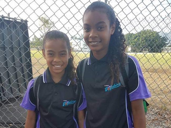 Teyahna Bond in her early basketball years with sister Taryn Bond. Contributed by Trish Sabbatino