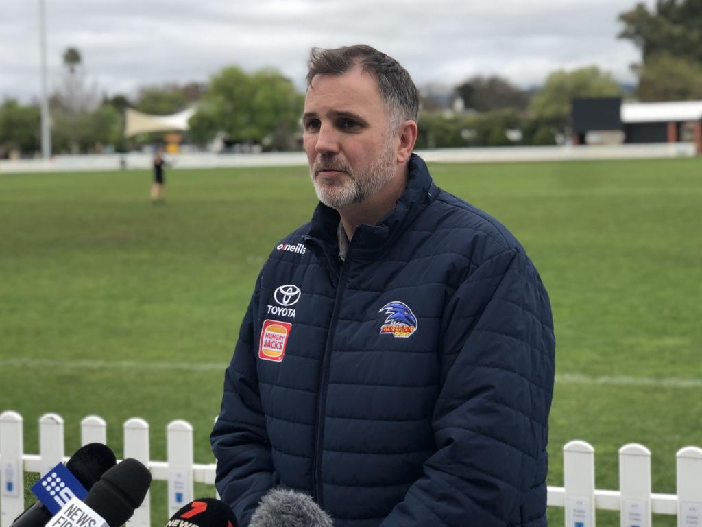 Crows chief executive Tim Silvers is hoping. Picture: Shashi Baltutis