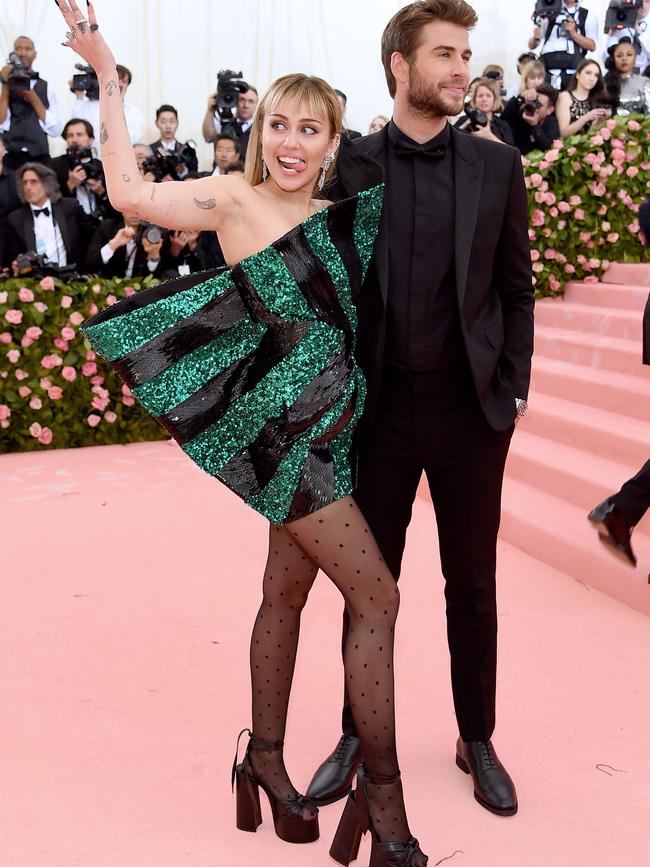 Brooks is said to be nothing like Hemsworth’s wild ex Miley Cyrus. Cyrus and Hemsworth at the 2019 Met Gala. Picture: Jamie McCarthy/Getty Images/AFP