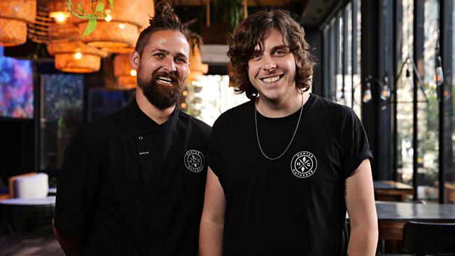 Chef Chris Hulm and manager Thomas Folan at Hunter Gatherer. Picture: Adam Yip.