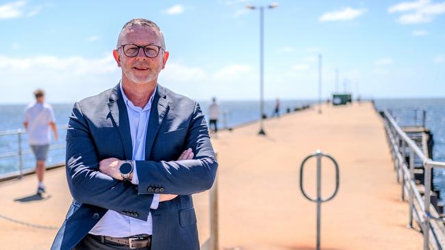 Yorke Peninsula mayor Darren Braund and Edithburgh jetty. Picture: Supplied