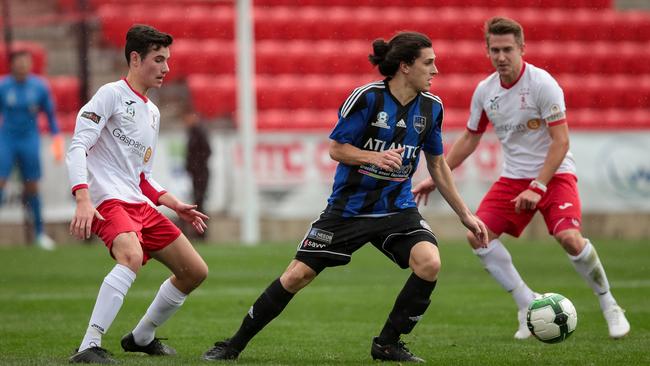 Adelaide Comets midfielder Stefan Simic was on target in his side’s success over Adelaide United youth. Picture: Adam Butler