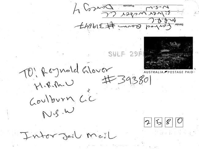 Glover’s inter-jail mail from Farhad Quami.