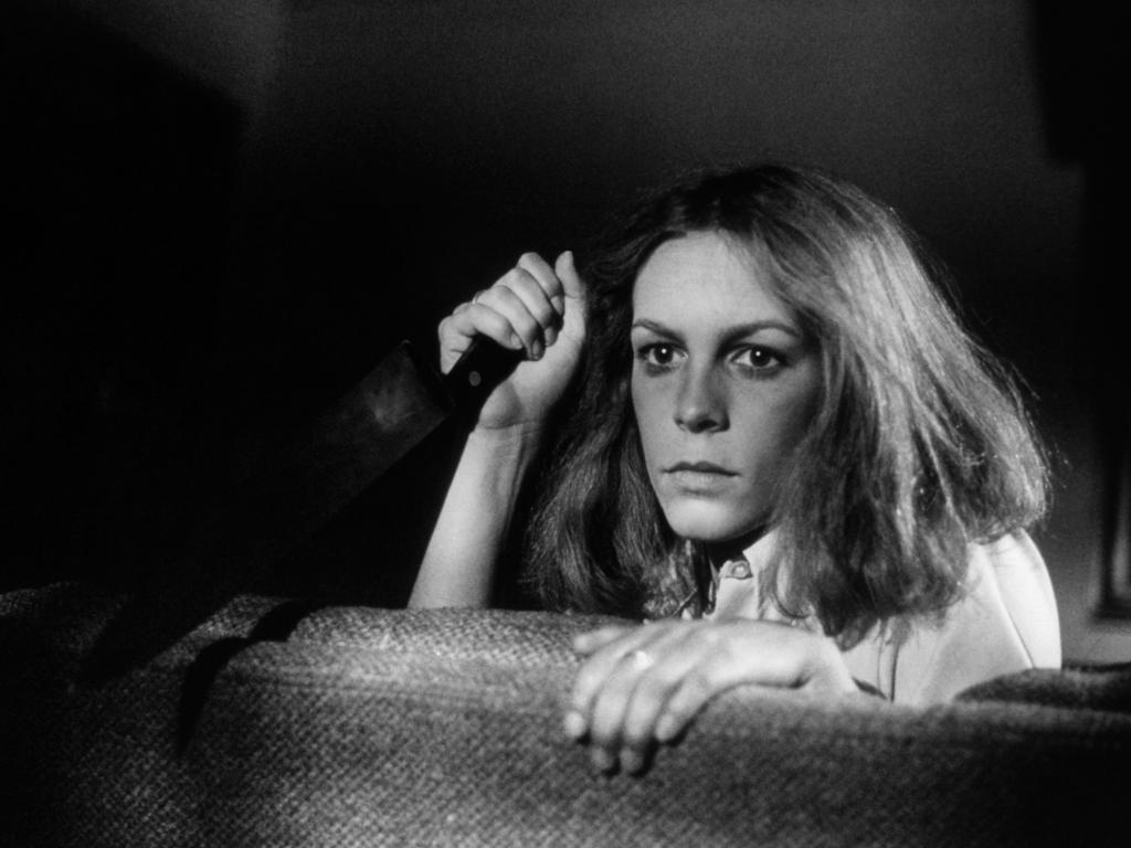 Jamie Lee Curtis on the set of Halloween, written and directed by John Carpenter. Picture: Getty Images