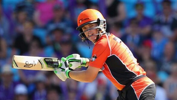 Marcus Harris plays a shot for Perth Scorchers. Picture: Getty Images