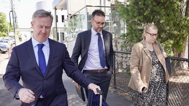 Pets Galore owner Nicole Louise Bourne (right) outside the Toowoomba courthouse on animal abuse charges.