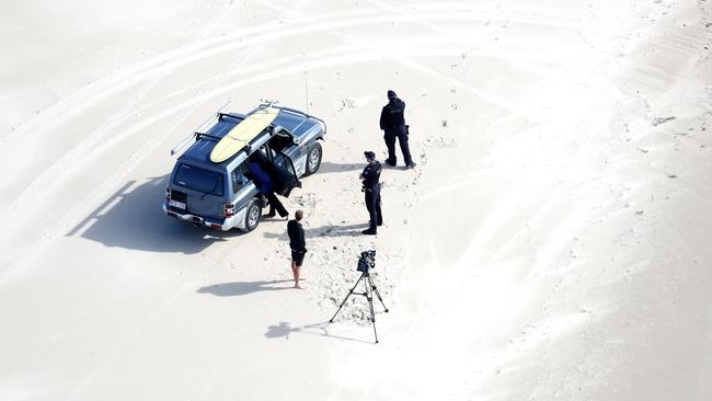 Police officers involved in the search. Picture: Nigel Hallett