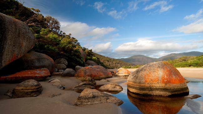 Tidal River’s ancient rocks. Picture: Pete Seaward