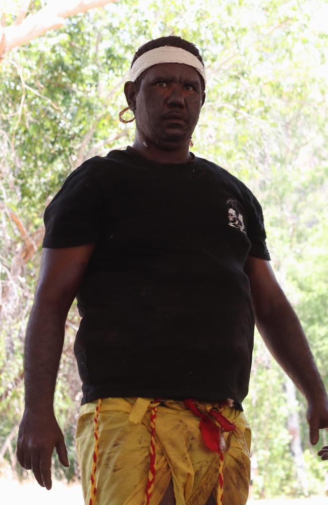 Traditional owner and Wurrkbarbar clan senior man Joshua Hunter at the Gunlom Falls sacred site hearing on Jawoyn Country, on October 22. Picture: Zizi Averill